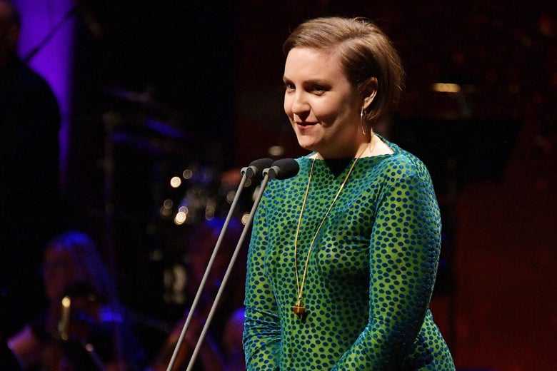 NEW YORK, NY - MAY 29: Actress Lena Dunham speaks onstage during Lincoln Center's American Songbook Gala at Alice Tully Hall on May 29, 2018 in New York City. (Photo by Dia Dipasupil/Getty Images for Lincoln Center)